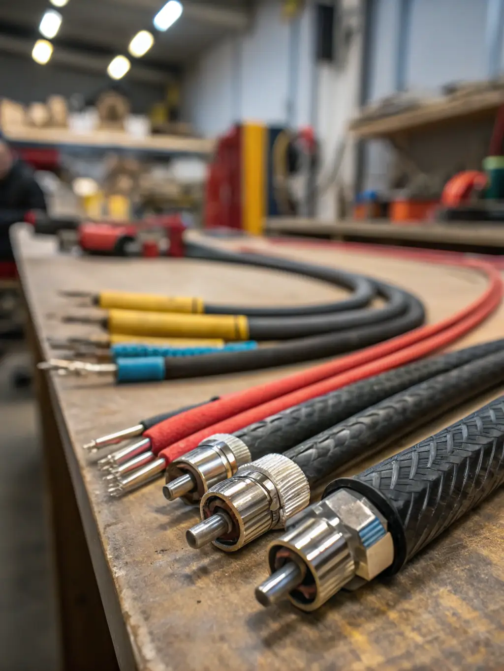 A variety of network cabling components from different manufacturers are neatly organized on a workbench, showcasing a vendor-neutral approach to solution design.