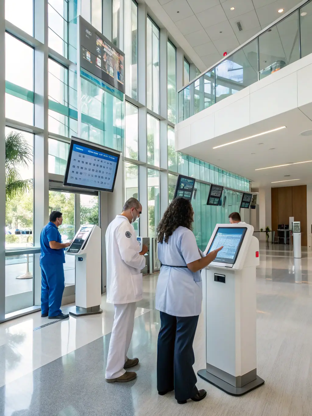 A clean and organized healthcare facility with fiber optic cables discreetly installed to support medical equipment and patient data systems.