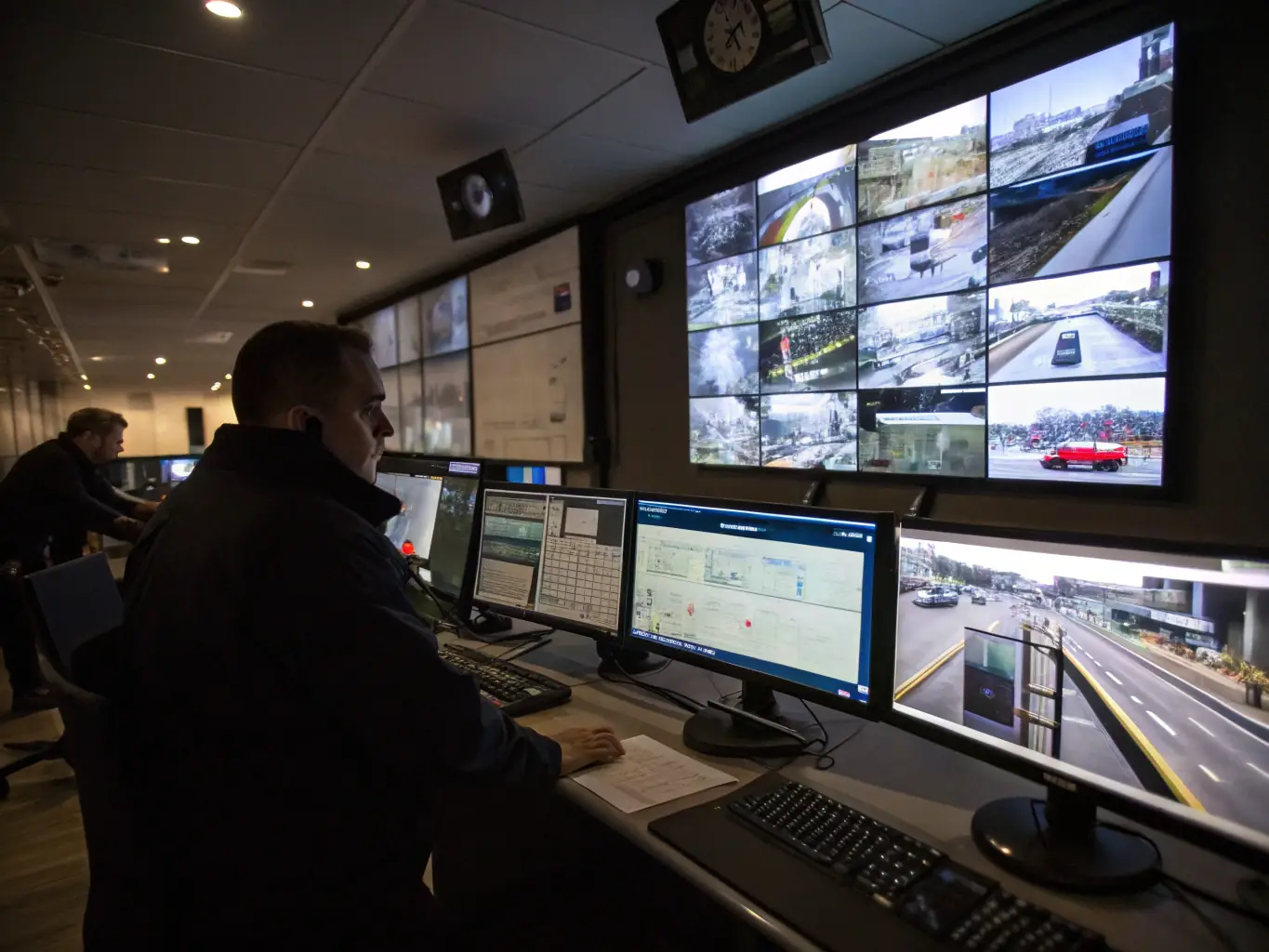 A security camera feed displayed on a monitor, demonstrating the reliable video transmission capabilities of Cat 6 cabling for surveillance systems.