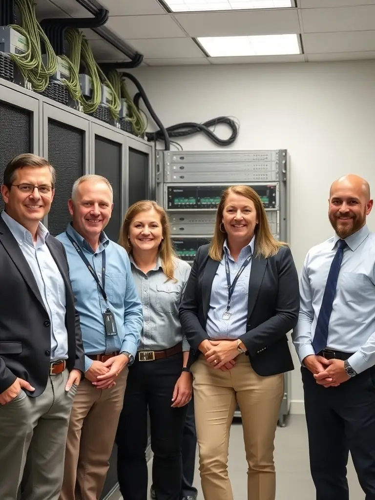A professional photo of the Cabling Atlanta team, including DataTel 360 leadership, showcasing experience and expertise in low voltage cabling solutions.