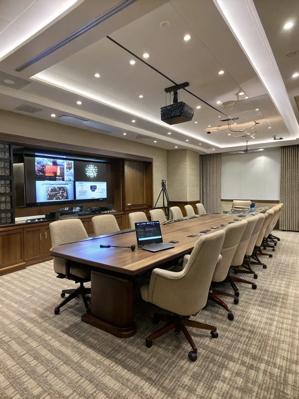 A conference room with a modern VoIP phone system, showcasing the clear audio and efficient communication capabilities of VoIP technology.