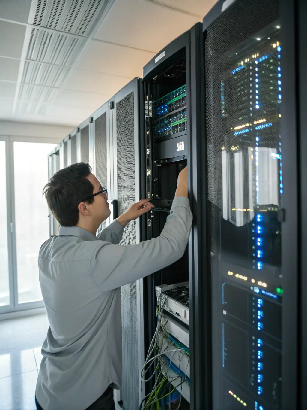 A technician holding a set of detailed cabling documentation, highlighting the importance of thorough documentation in Cabling Atlanta's process.