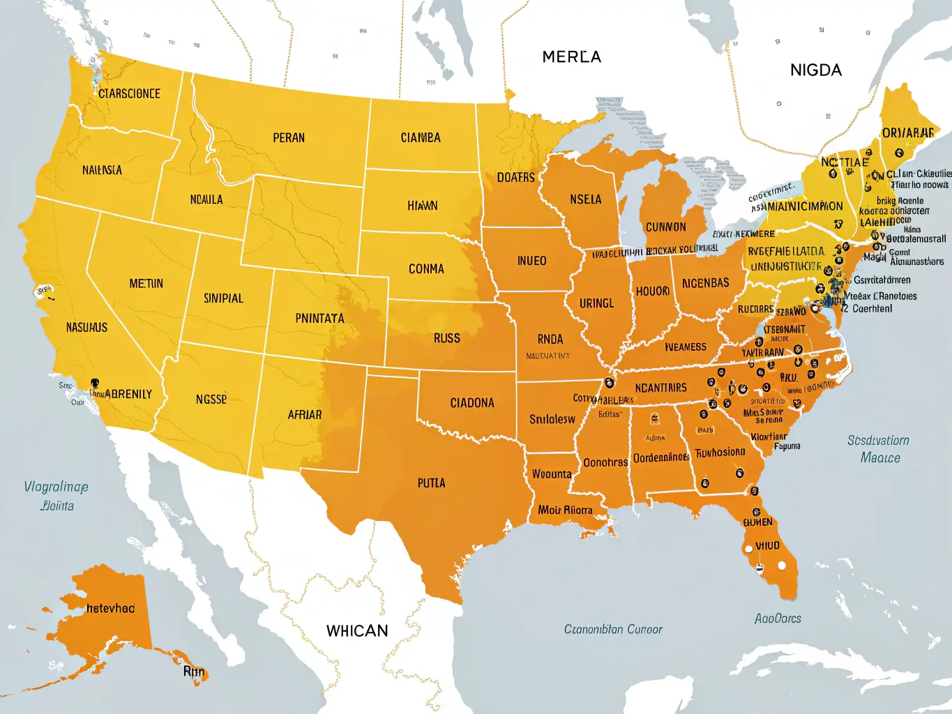 A map of the United States highlighting DataTel 360's nationwide service coverage, emphasizing their ability to support projects across the country.