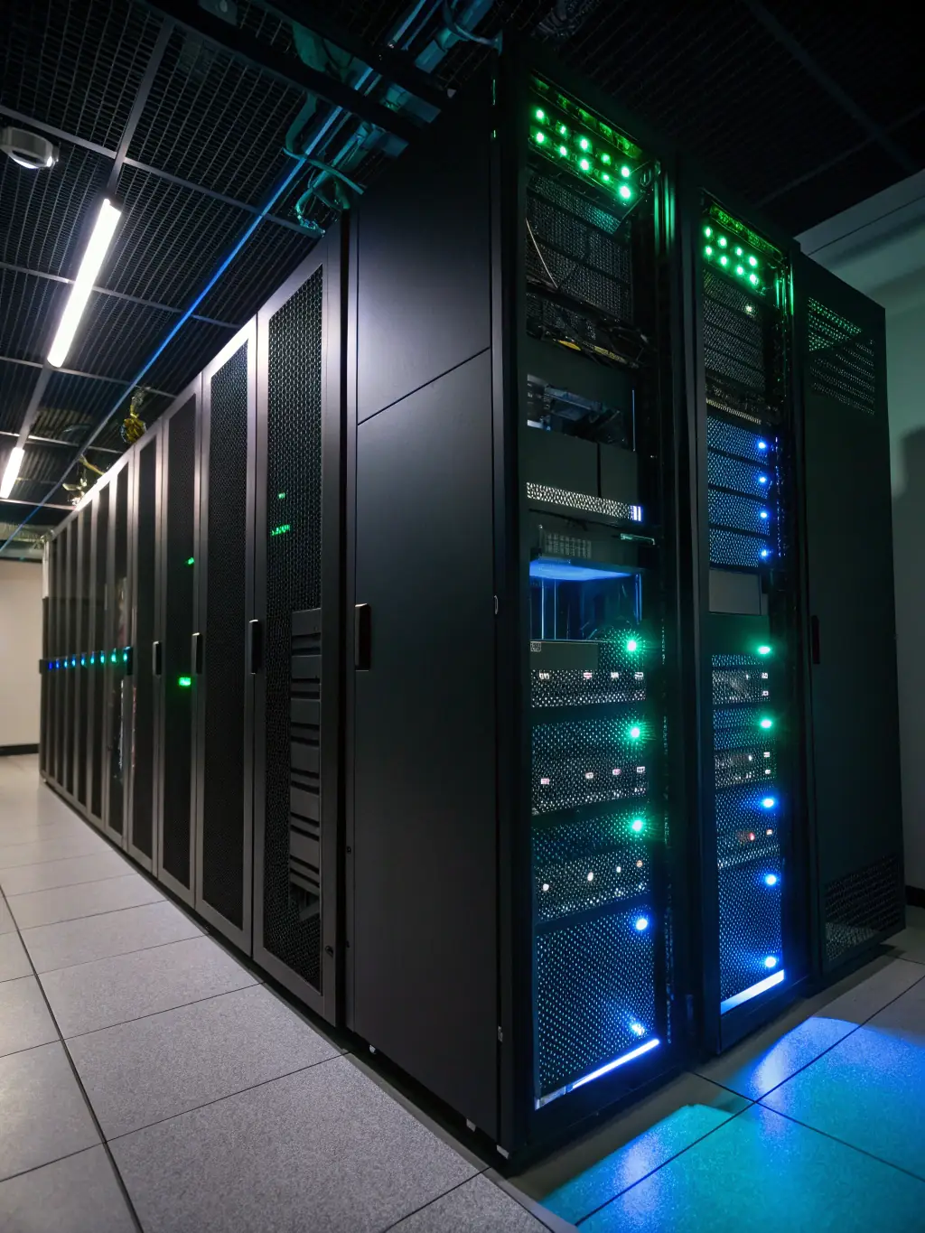 A secure server room with locked cabinets and visible security cameras, emphasizing the importance of data protection in a business environment.