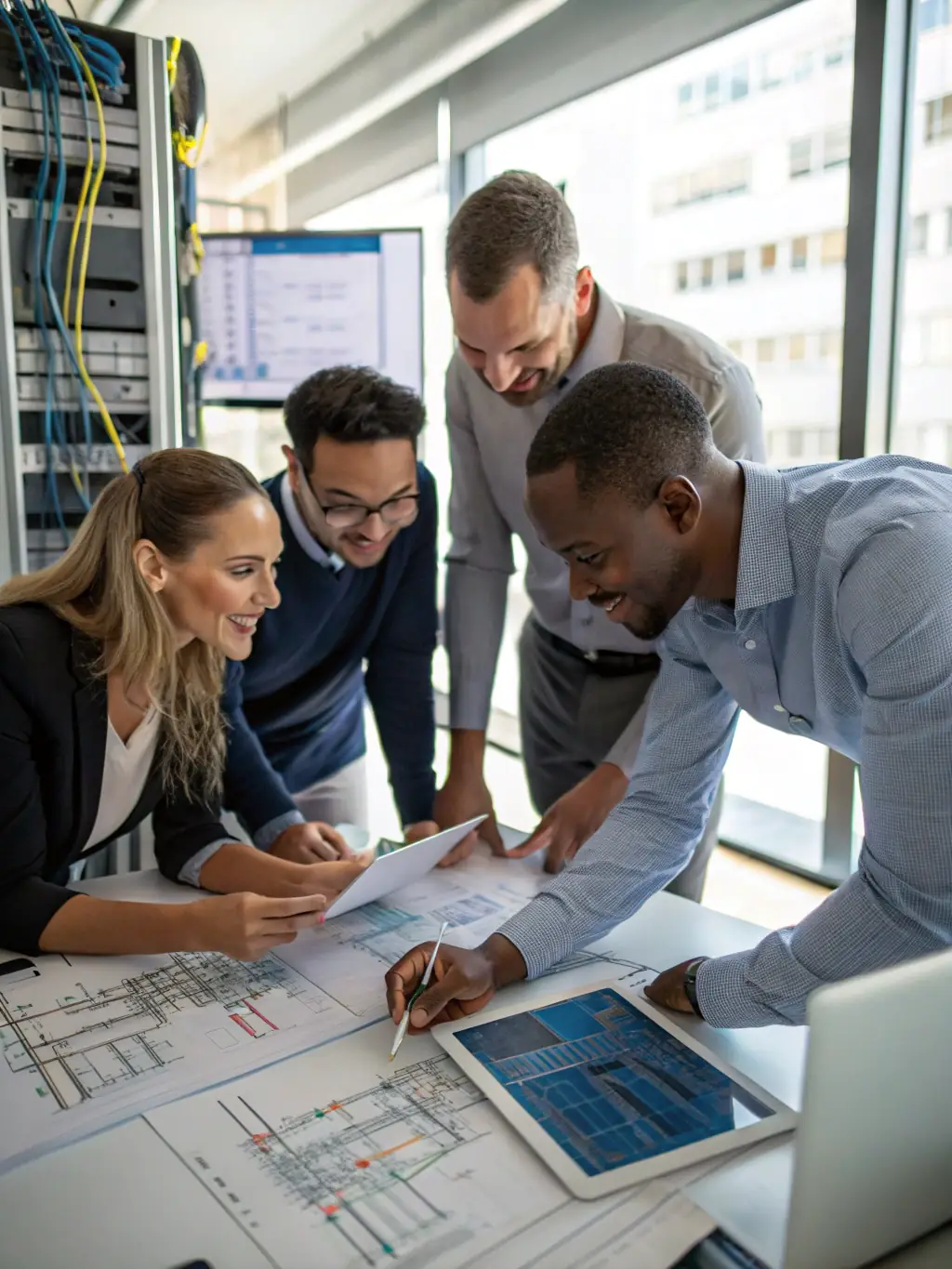 A professional photo of the Cabling Atlanta team, highlighting their experience and dedication to providing top-quality fiber optic solutions.